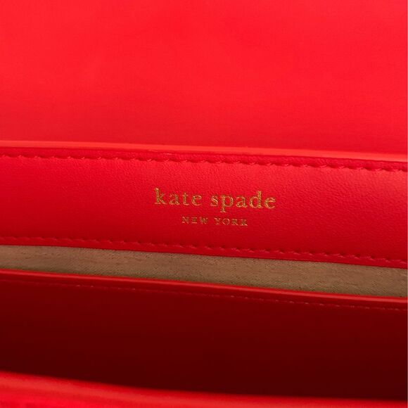Kate Spade Grace Convertible Shoulder Bag Red Leather Small Flap Shoulder Bag - Picture 7 of 15
